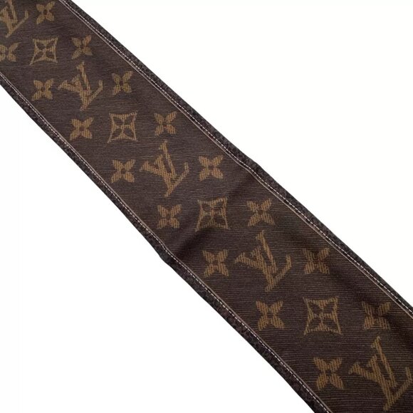 Authentic LOUIS VUITTON Bando New Denim Scarf M72396 Brown Silk #36635752 - Picture 5 of 12